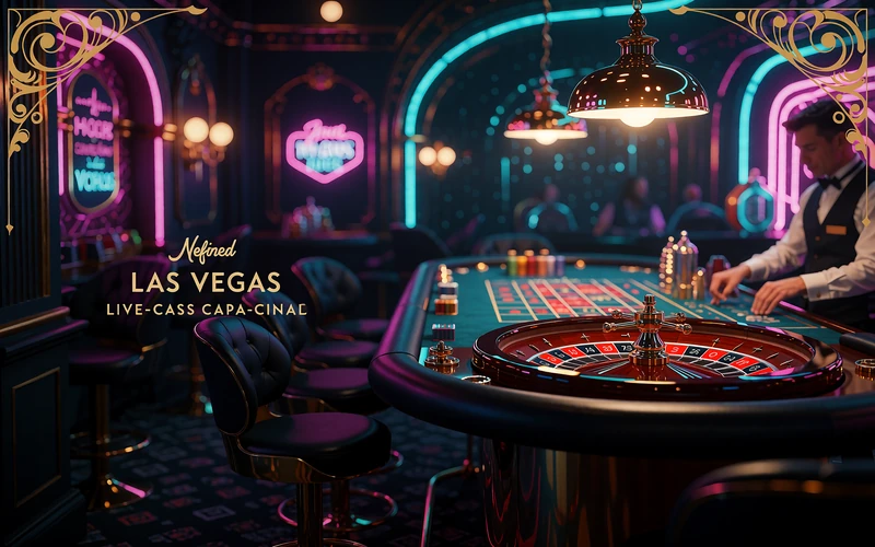 St&oacute;ł do ruletki z błyszczącym kołem w eleganckim studiu kasyna na żywo - kasyno live w Wyns Casino